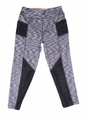 IC COLLECTION Gray & Black Kids' Active Leggings with Mesh Panels